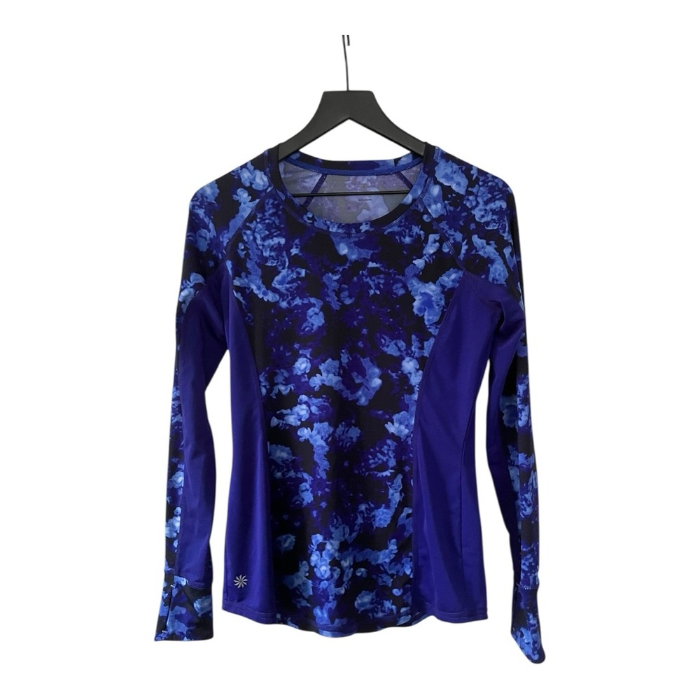 Athleta blue athletic top long sleeves